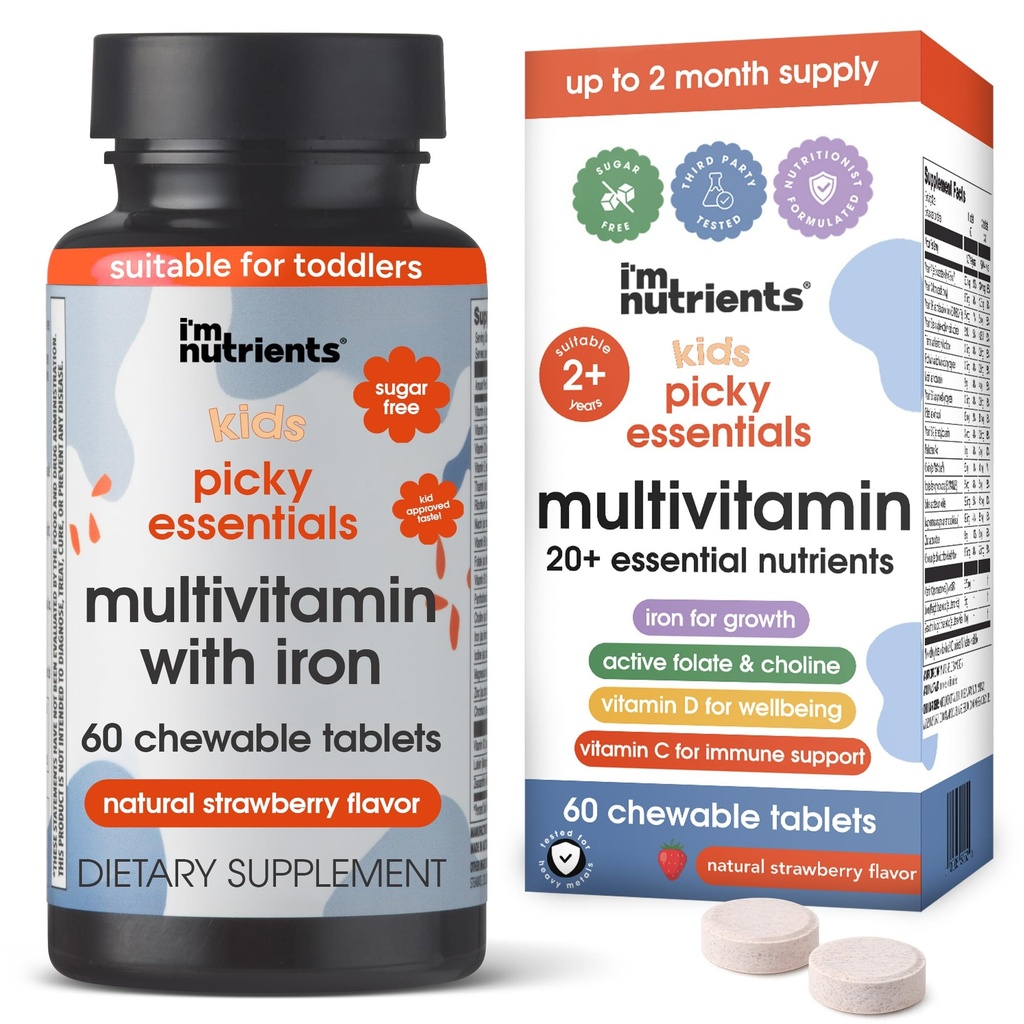 Picky Essentials Kids Multivitamin med Iron + Zink.124; 20 + Essential Nutrients