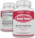 Acne Piller - Acne Tame Supplement- Clear Skin Vitaminer Pill til olieholdige hudbehandling, Hormonal Blemishes, Anti Spots & Cystic Acnes Kosttilskud til kvinder, mænd, Teens & Adults- 60 orale tabletter