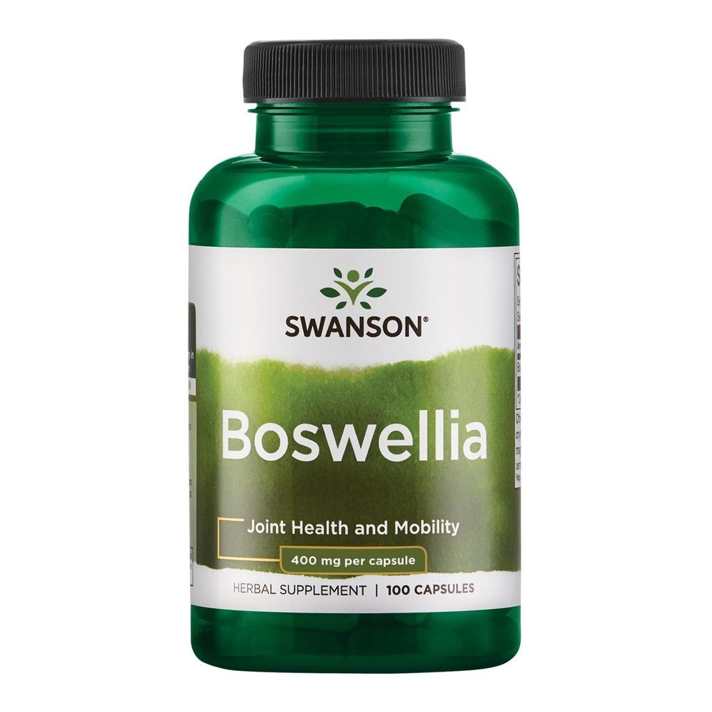 Swanson Boswellia Joint Fleksibility Movement Support Ayurvedic Herb (boswellia serrata harpiks) 400 mg per Capsule 800 mg per Serving 100 Greve