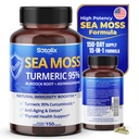 Sotalix Sea Moss Capsule med Ashwagandha, Burdock Root, Bladderwrack, Gurkemeje - Kraftfuld Natural Immunity Booster - USA Made (150 Greve (pakke med 1))
