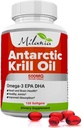 Antarktisk Krill Oil - 120 Softgel - Omega-3 EPA, DHA, med Astaxanthin - Sourced from Red Krill - Maksimum Styrke - 500mg