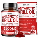 Antarktiske krill Oil Supplement (2000mg Per Serving, 60 Softgels) Krill Oil Omega 3 Kosttilskud med EPA, DHA & Astaxanthin - Premium fosfolipid for voksne - tredjepart testet, Non- GMO & USA Made