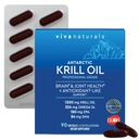 Viva Naturals Antarktis Krill Oil, 1200 mg - Omega-3 DHA & EPA med Astaxanthin til fælles sundhed, Ingen Fish Burp, 90 Softgels