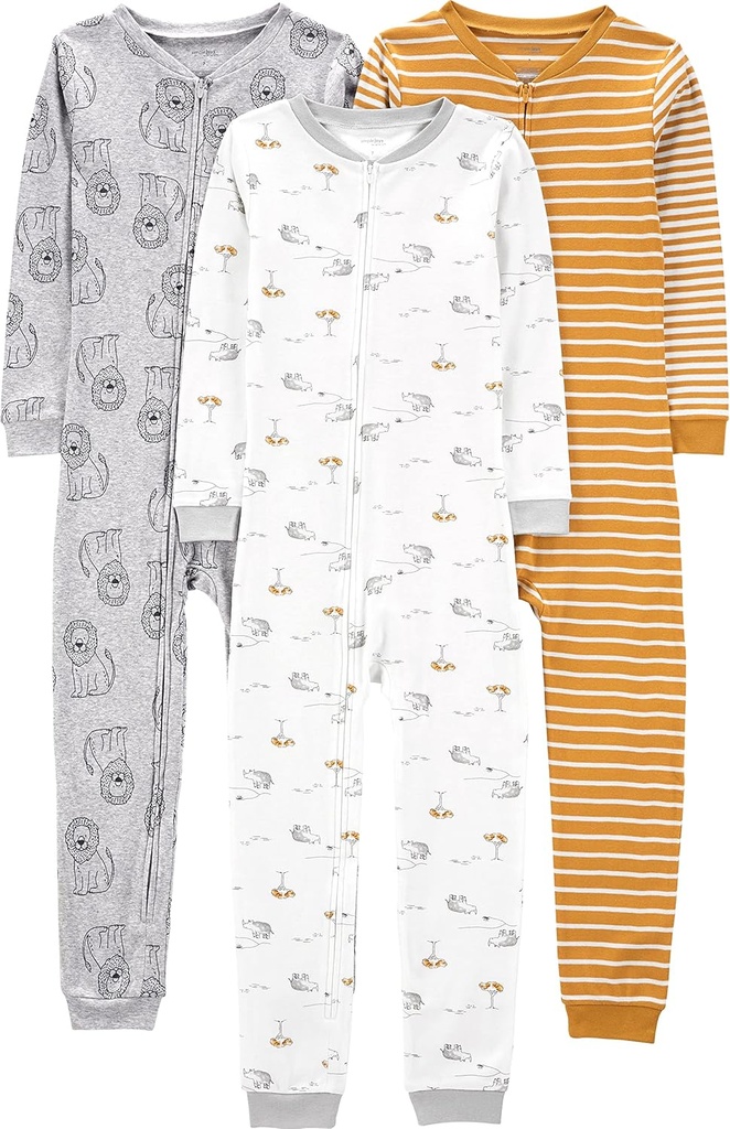 Simple Joys by Carter's Kids' 3-Pack Snug Fit Footless Cotton Pajamas