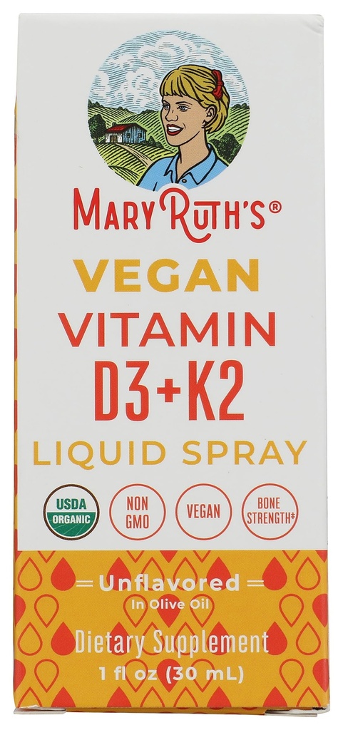 Mary Ruth 's Organic Vitamin D3 Plus K2 Spray, 1 FZ