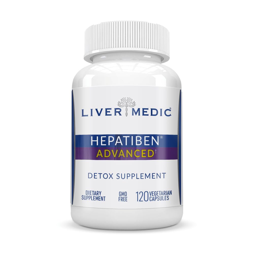 Hepatiben lever Detox rense alle naturlige tillæg med mælk tidsel, Silybin, NAC, Cholin, MSM, gurkemeje, berberine, Glutathione Alpha Lipoic Acid Vegan NonGMO 120 kapsler 1500mg