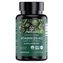 PlantFusion Organic Vegan Vitamin D3 + K2 5000 IE, 50MCG - D-vitamin soucted from Plant Based Lichen and Vitamin K2, for immunforsvar og benhygiejne - 120 kapsler