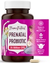 Mama Natural Prenatal Probiotika til kvinder - Gut & immunforsvar for graviditet, Amning & Postpartum * - 124; 25 milliarder CFU, 12 Strein Probiotic & Prebiotic Blend to Support Mor og Baby