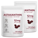 2 Pack Astaxanthin 12mg, Premium Astaxanthin Antioxidant Kosttilskud med antioxidant aktivitet, understøtter øje, immunforsvar, hudsundhed, intern cirkulation