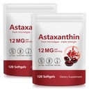 ITSDAWN Astaxanthin 12mg 2 Pack, Antioxidant supplement til øje, hudstøtte, naturlige mikroalger Kilde, 240 Softels