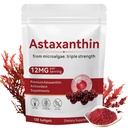 Astaxanthin 12mg, 120 Softgel, Premium Astaxanthin Antioxidant Kosttilskud med antioxidant aktivitet, understøtter øje, hud sundhed, immunforsvar, intern cirkulation