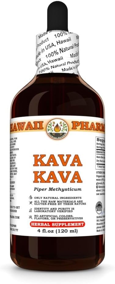 Kava Kava (Piper Methysticum) Flydende ekstrakt Tincture 4 Oz (120ml)