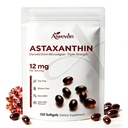 Astaxanthin Supplement 12mg Softgel, Natural Astaxanthin fra mikroalger med MCT Oil for Absorption, Kraftig Antioxidant Support for Skin Eye Heart Joint Health, Non- GMO Gluten Free, 120 Softgel