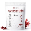 Premium Astaxanthin 12mg antioxidant supplement med vitamin E - 120 Softgels, 4 måneders forsyning, mikroalger Kilde, understøtter hud, øje & fælles sundhed, non-GMO, gluten & soy fri