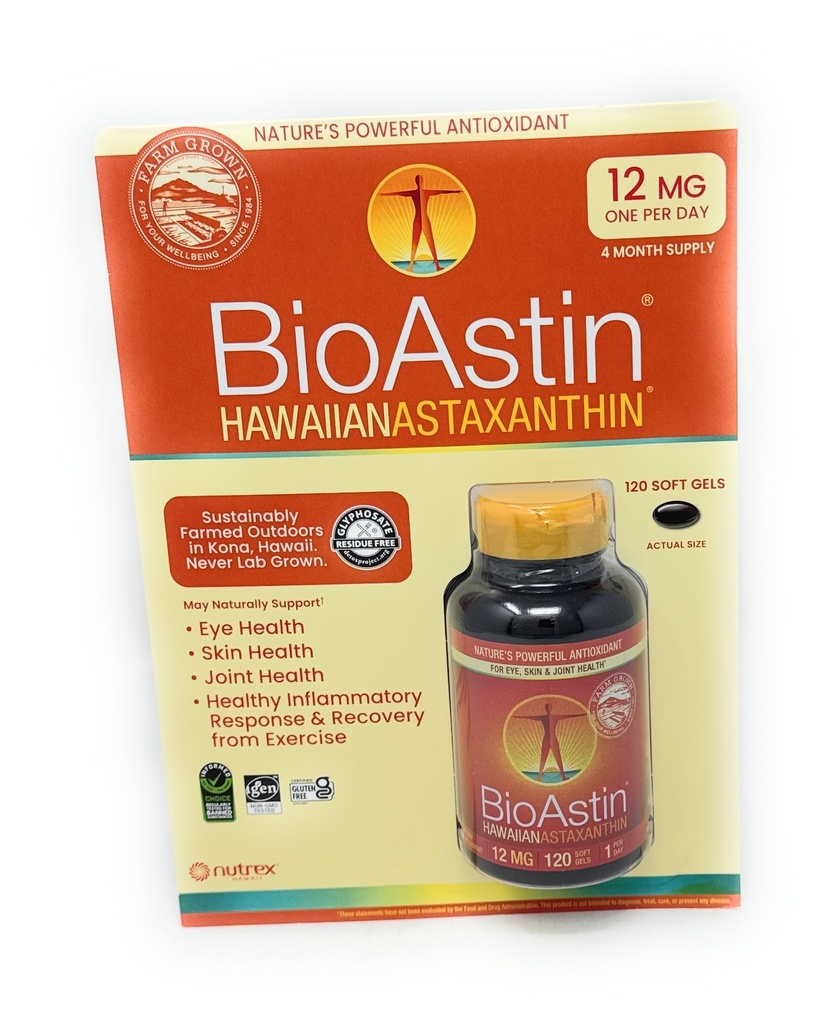BioAstin Hawaii Astaxanthin 12 mg, 120 Soft Gels