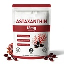 Premium Astaxanthin 12mg, Natural Antioxidant Supplement, Friske Mikroalger Kilde, Non-GMO & No Gluten, 12mg -120 Softgels, 4- Måned Supply