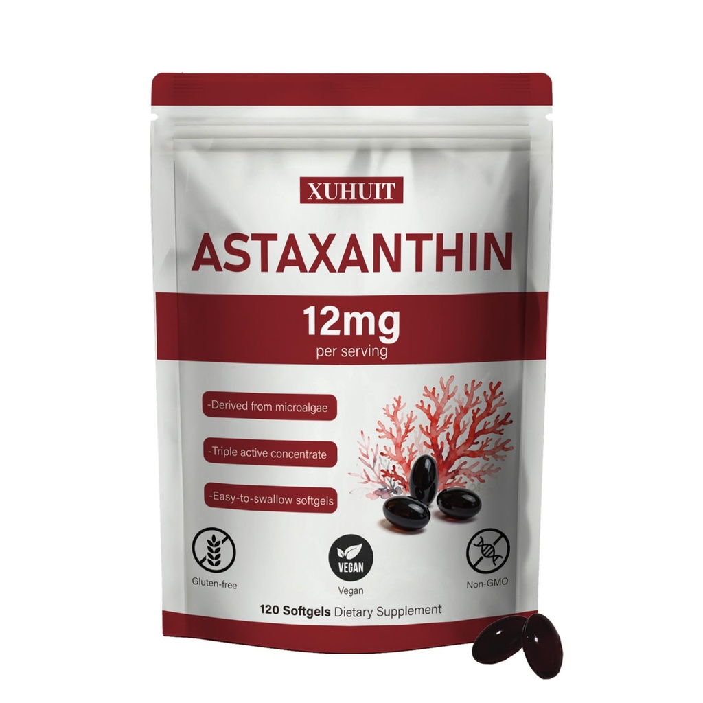 Astaxanthin Supplement 12mg, 120 Softgels