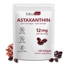 Daiasns Astaxanthin 12mg, Astaxanthin Antioxidant Kosttilskud understøtter øje, fælles, intern cirkulation og hudsundhed - Non- GMO, 120 Softgels - 4 måneders forsyning