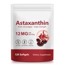 Astaxanthin Supplement 12mg fra mikroalger, 120 Softgel, Antioxidant Support, Daily Wellness Formel, 4 Måned Supply