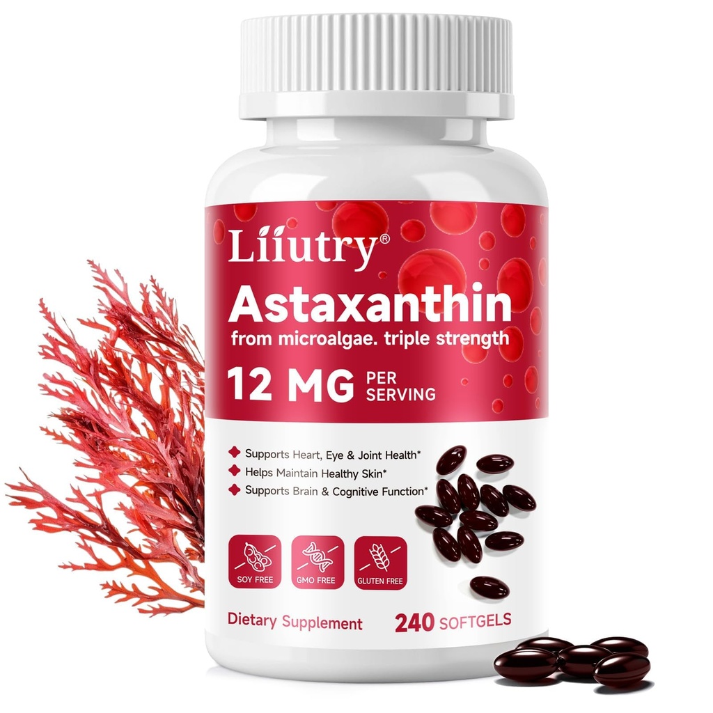 Astaxanthin 12 mg 12 mg 12 4; 240 Softgels 12 4; Premium Astaxanthin Antioxidant Kosttilskud med antioxidant Aktivitet 124; Astaxanthin fra Hæmotococcus Pluvialis Algae 124; Understøtter øje, hud, immunsystem sundhed