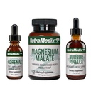 NutraMedic Energy Set - 3 -Piece Kit omfatter Ekstrakter af Astragalus, Rhodiola, Ginseng & Schisandra, Burbur- Pinella Detox Drops & Magnesium Malate Kapsler til generel Wellness
