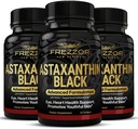 FREZZOR Astaxanthin Black med UAF1000 + Super Antioxidant, Understøtter hjerte, Eye & Brain Health, Anti- Aging Skincare & Cellular Protection, 12mg Astaxanthin per serve, 180 Softgels, 3 Måned Supply