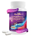 Liposomal Astaxanthin Supplement Complex 9 - in-1 med Ashwagandha, Lycopene, Zeaxanthin, Antioxidant Supplement Support Eye, Hud & fælles sundhed, 60 kapsler