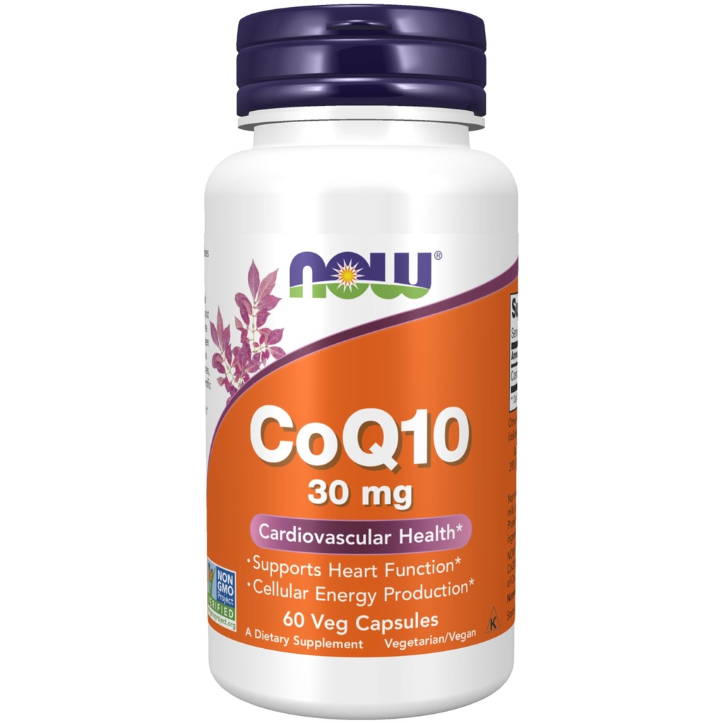 Now Supplements, CoQ10 30 mg, Pharmaceutical Grade, All- Trans Form produceret ved gæring, 60 Veg Kapsler