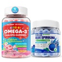 Omega 3 (EPA / DHA) fyldte gummier + Økologisk Blå Spirulina-gummier