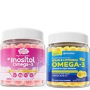 Vegan Omega-3 Gummies, Inositol + Omega-3 Gummies, 2 Pack
