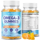 Vegan Omega-3 Gummies - 1600 mg med 600 mg EPA & 400mg DHA. Høj Absorptionsformel. Lækker orange flavor - 60 gummies