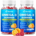 2 Pack Vegan Omega-3 Gummies for voksne - sukkerfri, Algae- baseret DHA 600mg & EPA 300mg, med Vitaminer A, C, E, Zink - Omega 3 Fish Oil Alternative, 120 Count