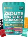 Zeolit Kids Gummies, 9-in-1 med Zeolit, Omega-3, Magnesium, Elderberry, C-vitamin, Mælketidsel, D3-vitamin, zink, B12 - sukkerfri (60 Gummies - blandet berry flavor)