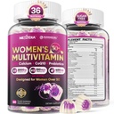 Multivitamin til kvinder 50 Plus Gummies, Vegan Omega 3, Methylfolat, Calcium, D3 K2, CoQ10, Daily Vitamin A C E, Metyleret B12, Biotin, B Complex, Zink - ben, energi, Longevity - Sugar Free, 60Count