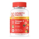 SmartyPants Kids Vitaminer Kognitiv Omega-3 Brain Gummies med DHA & EPA, Citrus Strawberry, 60 Greve (30 dages levering)