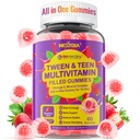 Nextdia Multivitamin Fyldt Gummies for Teen Boys Girls 12- 17, 18, 19, Kids 10 + Multivitamin med Omega 3, Calcium + Magnesium + Zink, Multi- Mineraler for Unge 10- 19S Brain, Bone, Energi, Immun