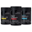 Sports Research ® Multivitamin Pack w / CherryPure ® Tart Cherry Fruit Complex 800mg, Vitamin D3 5000iu + K2 100mcg, og Alaska Omega-3 Fish Oil 1250mg - Non- GMO · Sukkerfri · Glutenfri