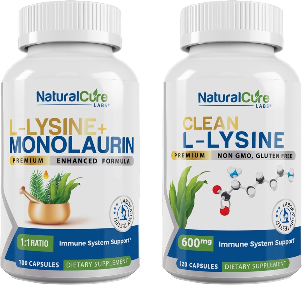 Natural Cure Labs Bundle: L- Lysin + Monolaurin + Clean L- Lysin