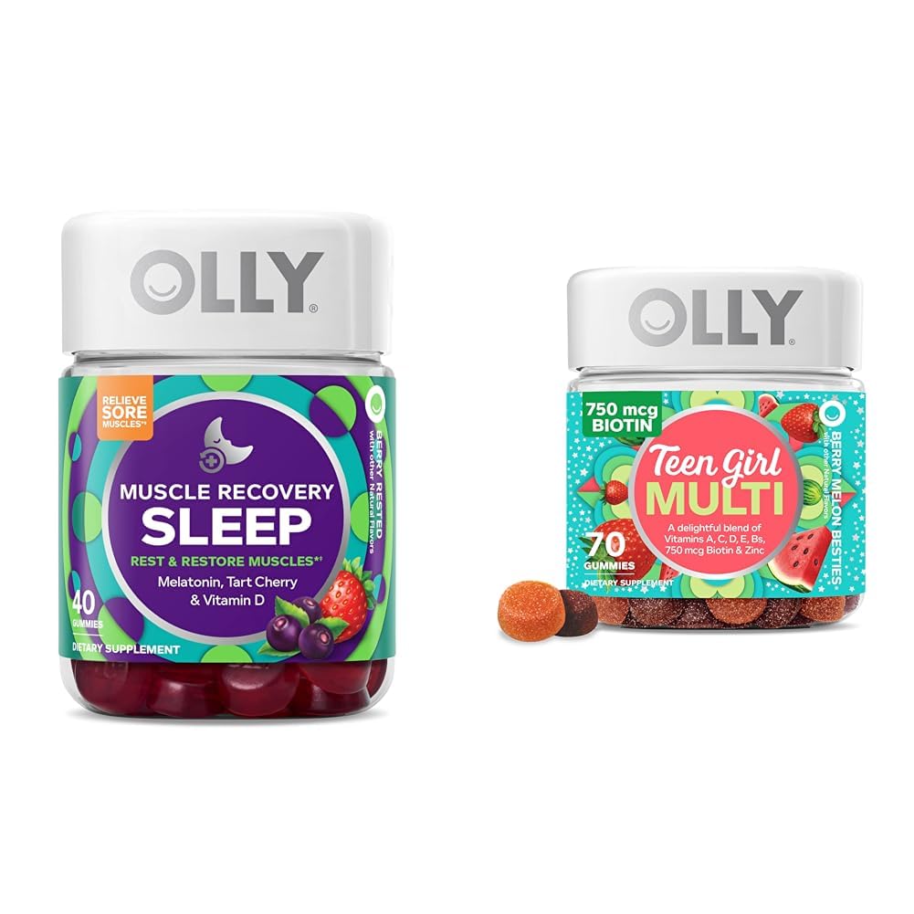 OLLY Muscle Recovery Sleep Gummies 40 Greve og Teen Girl Multi Gummy, Vitaminer, 70 Greve