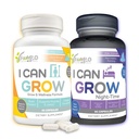 I Can Grow Day & Night Bundle for Kids 10 + & Teens; Vækst Support med L- Arginin, Colostrum, Magnesium- 124; Nourish Daily + Nighttime Sleep Aid for Maximum Højde & Development