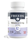 FREEDA Melatonin 2mg Sugar- Free Chewables - Natural Sleep Aid for Voksne & Børn - Vegan, Kosher, Gluten- Free, Non- GMO, Easy Bedtime Support - 60 tabletter