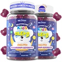 Kids Sleep Gummies NO Melatonin - Triple Magnesium Glycinate + Safran, GABA, Berry & Nut Superfood Gummies, Sugar Free Nighttime Sleep Aid & Call for Kids 4 + Teens, Afslapning, Brain & Muscle, 2Pack