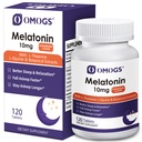 OMOGS Melatonin, hurtigt opløses Melatonin 10mg tabletter, med L- Theanin, L- Glycin & Vitamin, understøtter afslapning og sunde sovekredse, Jordbærsmag, 120- dages forsyning