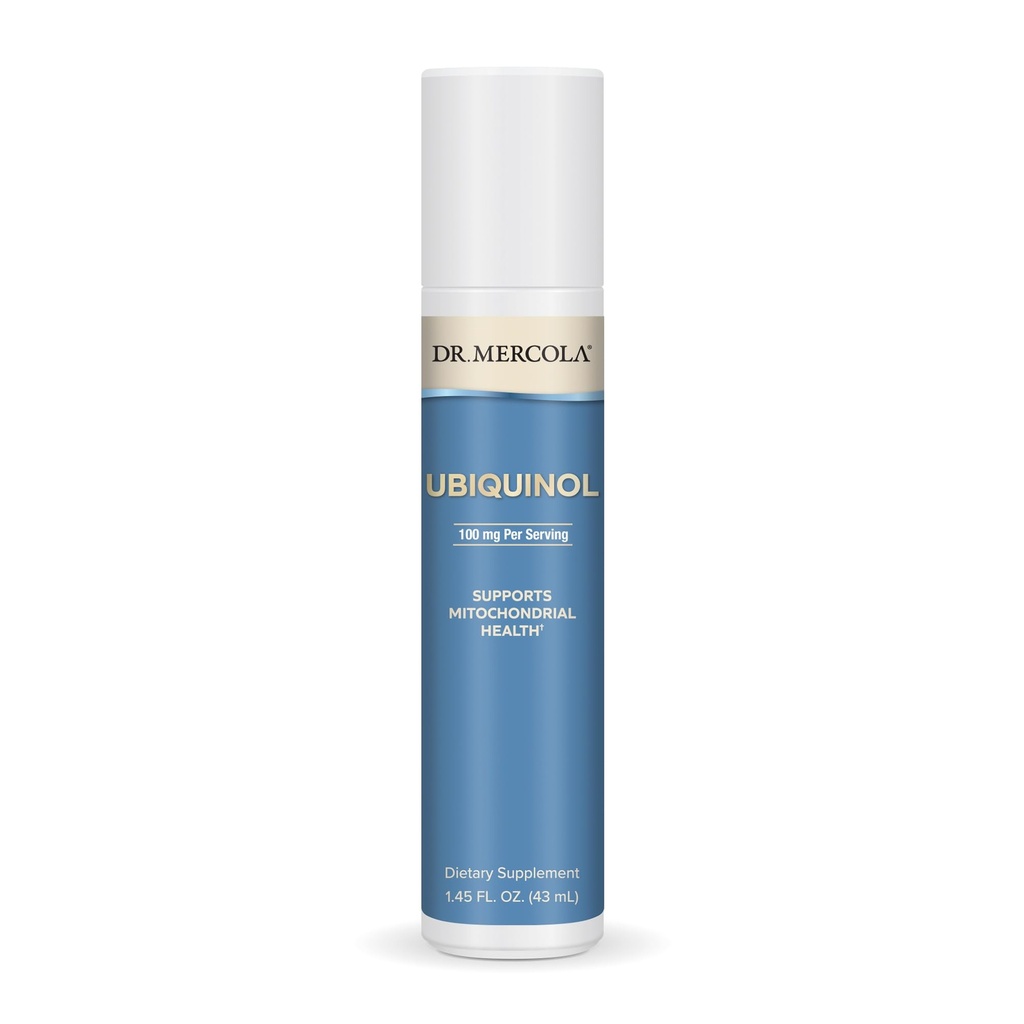Dr. Mercola Ubiquinol Liquid Pump, 1.45 Fl. Oz. (43 ml), Omkring 18 Servere, Kosttilskud, Understøtter Mitokondriel Sundhed, Non- GMO