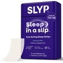 Slyp Fast- Opløsning Oral Mint Sleep Strips, Natural Sleep Aid for Voksne & Børn med Melatonin 3 mg, L- Theanine, GABA & 5- HTP for Calm Support & Alternativ til Sleeping Pills & Gummies - 30 Strips
