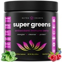 NutraChamps Super Green Powder Premium Superfood Mea124; 20 + Organic Green Veggie Whole Foods 124; Hvedegræs, Spirulina, Chlorella Mea124; Antioxidant, fordøjelsesmiddel Enzyme & Probiotiske blandinger (9.1 OZ, Antioxidant)