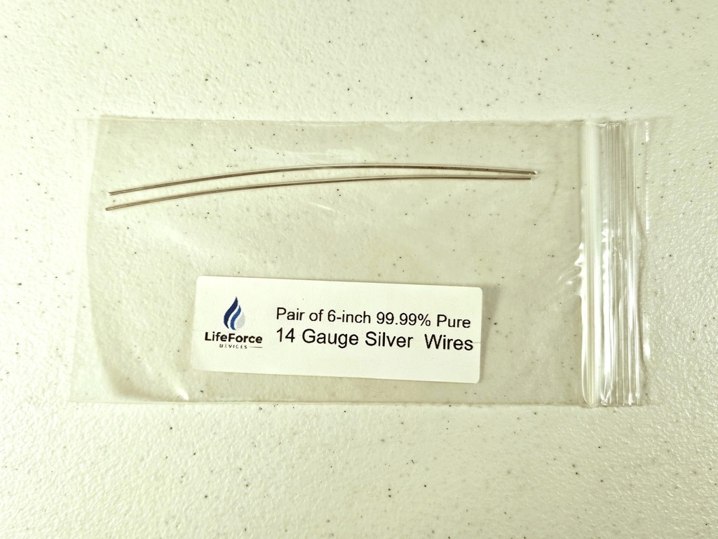 Pure Sølv Generator Wires - 9999 Sølv Elektroder - Pre-Cut 6 -Tommer 14 Gauge Wires - Fits LifeForce Generatorer
