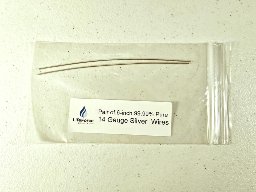 Pure Sølv Generator Wires - 9999 Sølv Elektroder - Pre-Cut 6 -Tommer 14 Gauge Wires - Fits LifeForce Generatorer