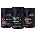 Sports Research ® Antioxidant Support Pack - Oil of Oregano 9500mg + Triple Strength Astaxanthin 12mg + Liposomal C-vitamin Supplement 1000 mg