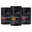 Sports Research ® Antioxidant Support Pack - High Potence Liposomal Vitamin C Supplement 1000mg + Coenzym Q10 100mg + Triple Strength Astaxanthin 12mg w / Organic Coconut Oil